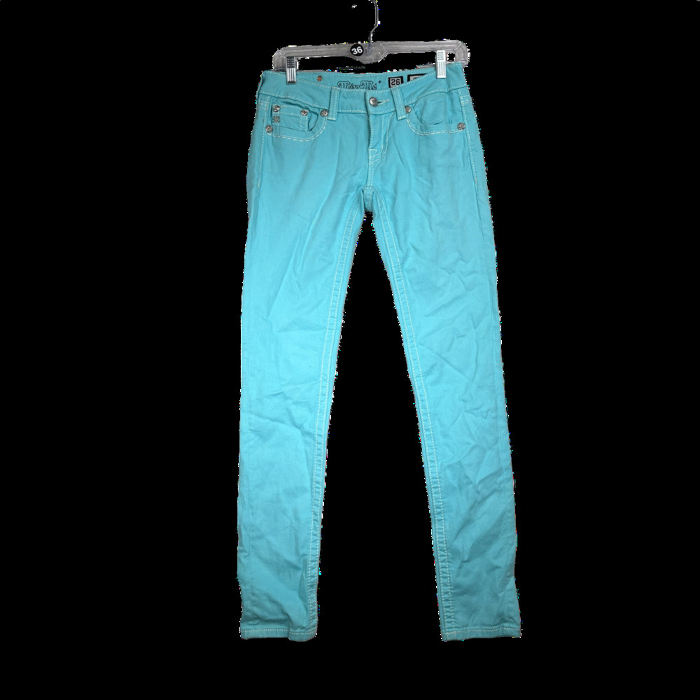 Miss Me Capri Blue Mid-Rise Straight Leg Jeans Sz 26